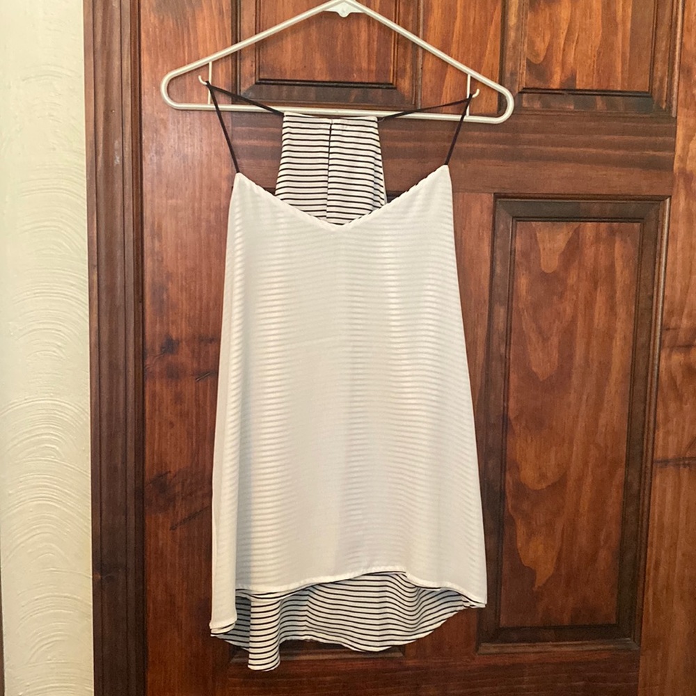 Striped white tank top